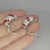 Big Unheated Ruby Diamond Dome Earrings 18K White Gold c1950s