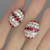 Big Unheated Ruby Diamond Dome Earrings 18K White Gold c1950s