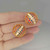 Ruby Sapphire Diamond Striped Earrings 14K Gold Button Dome
