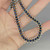 Unheated Deep Blue Sapphire Diamond 14K Collar Tennis Necklace