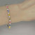 Unheated Rainbow Sapphire Diamond Tennis Bracelet 14K Gold Green Blue Padparadscha Yellow