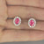 Unheated Padparadscha Sapphire Diamond Stud Earrings 18K Gold