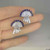 Art Deco Unheated Sapphire Diamond Fan Earrings 18K Gold