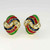 1950s Ruby Emerald Sapphire Diamond Earrings 18K Gold Swirl