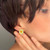 Dazzling Golden Yellow Sapphire Diamond Luxury 14K Gold Earrings