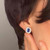 Unheated Blue Sapphire Diamond Stud Earrings 14K White Gold