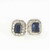 Unheated Blue Sapphire Diamond Stud Earrings 14K White Gold