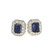 Unheated Blue Sapphire Diamond Stud Earrings 14K White Gold
