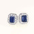 Unheated Sapphire Diamond Anniversary Earrings 14K White Gold Earrings Studs