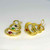 Retro Cabochon Sapphire Ruby Emerald Diamond 14K Yellow Gold Drop Earrings