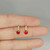 Unheated Bright Red Ruby Diamond Studs 14K Yellow Gold 585
