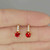 Estate unheated Natural Ruby Diamond Studs 14K Yellow Gold 585 OPR Jewelry