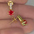 Unheated Bright Red Ruby Diamond Studs 14K Yellow Gold 585