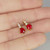 Estate unheated Natural Ruby Diamond Studs 14K Yellow Gold 585 OPR Jewelry