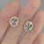 Aquamarine Diamond Stud Earrings 14K Gold Blue Beryl Studs