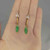 Antique Art Deco Untreated Jade Diamond Drop Earrings Platinum Yellow Gold