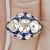 1920s 1930s old european cushion cut diamond  sapphire ring OPR jewelry.