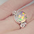 Rainbow Crystal Opal Art Deco Diamond Platinum Ring