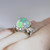 Rainbow Crystal Opal Art Deco Diamond Platinum Ring