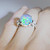 Rainbow Crystal Opal Art Deco Diamond Platinum Ring