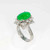 Unique Green Jade Diamond 18K Gold Ring with Butterfly and Bow Motifs