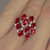 Unheated Color Change Ruby/Sapphire Diamond Cluster Ring Mid Century