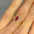 Unheated Ruby Diamond Engagement Ring