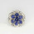 Art Deco Sapphire and Diamond Cluster Ring Flower Engagement Daisy