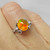 Exquisite Precious Crystal Opal Diamond Platinum Ring