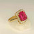 Pink Tourmaline Diamond Ring Emerald Cut Pink Tourmaline Diamond Ring Emerald Cut