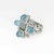 Huge Topaz Aquamarine Diamond 14K Gold Ring