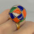 Inlaid Sphere Ball Ring 14K Gold Lapis Malachite Red Coral OPR Jewelry Buy antique and estate jewellery jewelry Sydney Australia. Sydney Antique Jewellery Shops 
1970s 1960s diamond ring Unique engagement harlequin ring. Inlaid gemstone ring. Unique birthstone celebration ring.