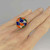 Inlaid Sphere Ball Ring 14K Gold Lapis Malachite Red Coral OPR Jewelry Buy antique and estate jewellery jewelry Sydney Australia. Sydney Antique Jewellery Shops 
1970s 1960s diamond ring Unique engagement harlequin ring. Inlaid gemstone ring. Unique birthstone celebration ring.