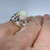 Modernist 1950s Unique Large Australian White Opal Ring 18K Gold 1950s
