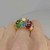 OOAK 14ctw Multistone Dome Ring Gold Rainbow Gems Opal