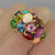 Multistone Dome Ring Gold Rainbow Gems Opal OPR Jewelry Buy gold cocktail rings online Buy gemstone rings online Buy unique ring online