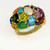 Multistone Dome Ring Gold Rainbow Gems Opal OPR Jewelry Buy gold cocktail rings online Buy gemstone rings online Buy unique ring online