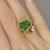 Imperial jade diamond 14K gold unique custom made modernist ring circa 1970 OPR jewelry are premier online sellers for unique vintage and estate jewelry. Buy this special imperial jadeite ring from OPR