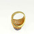 Unheated Royal Blue Sapphire Dome Bombe Ring in 14K Gold