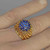 Unheated Royal Blue Sapphire Dome Bombe Ring in 14K Gold