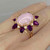 HUGE Untreated Lavender Jade Diamond Flower Ring 14K Gold HUGE Untreated Lavender Jade Diamond Flower Ring 14K Gold