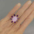 HUGE Untreated Lavender Jade Diamond Flower Ring 14K Gold HUGE Untreated Lavender Jade Diamond Flower Ring 14K Gold