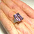 Emerald Cut Violet Amethyst Diamond Ring 14K Gold Birthstone Jewelry
