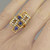 No Heat Ceylon Blue sapphire diamond cocktail ring. Geometric 1970s sapphire ring. Modernist Ring. OPR jewelry Buy antique and estate jewellery jewelry Sydney Australia. Sydney Antique Jewellery Shops Online Buy antique jewellery online Australia