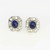 Velvety Blue Unheated Sapphire Diamond Solid 18K Gold Earrings