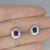 Velvety Blue Unheated Sapphire Diamond Solid 18K Gold Earrings