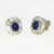 Velvety Blue Unheated Sapphire Diamond Solid 18K Gold Earrings