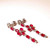 Ruby cross dangle earrings. Ruby diamond earrings 18K gold.