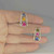 Multicolor Sapphire Diamond Earrings 18K White Gold Pink Blue Green Yellow Rainbow