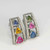 Multicolor Sapphire Diamond Earrings 18K White Gold Pink Blue Green Yellow Rainbow